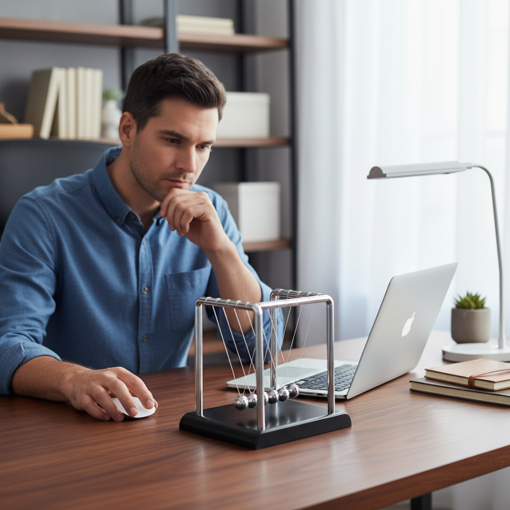 Newton Cradle Large - 9/14/18cm Alloy Square Newton Cradle Perpetual