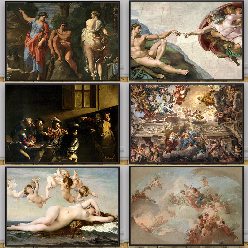Star Map Poster - Retro Renaissance Classical Greek Mythology Christian