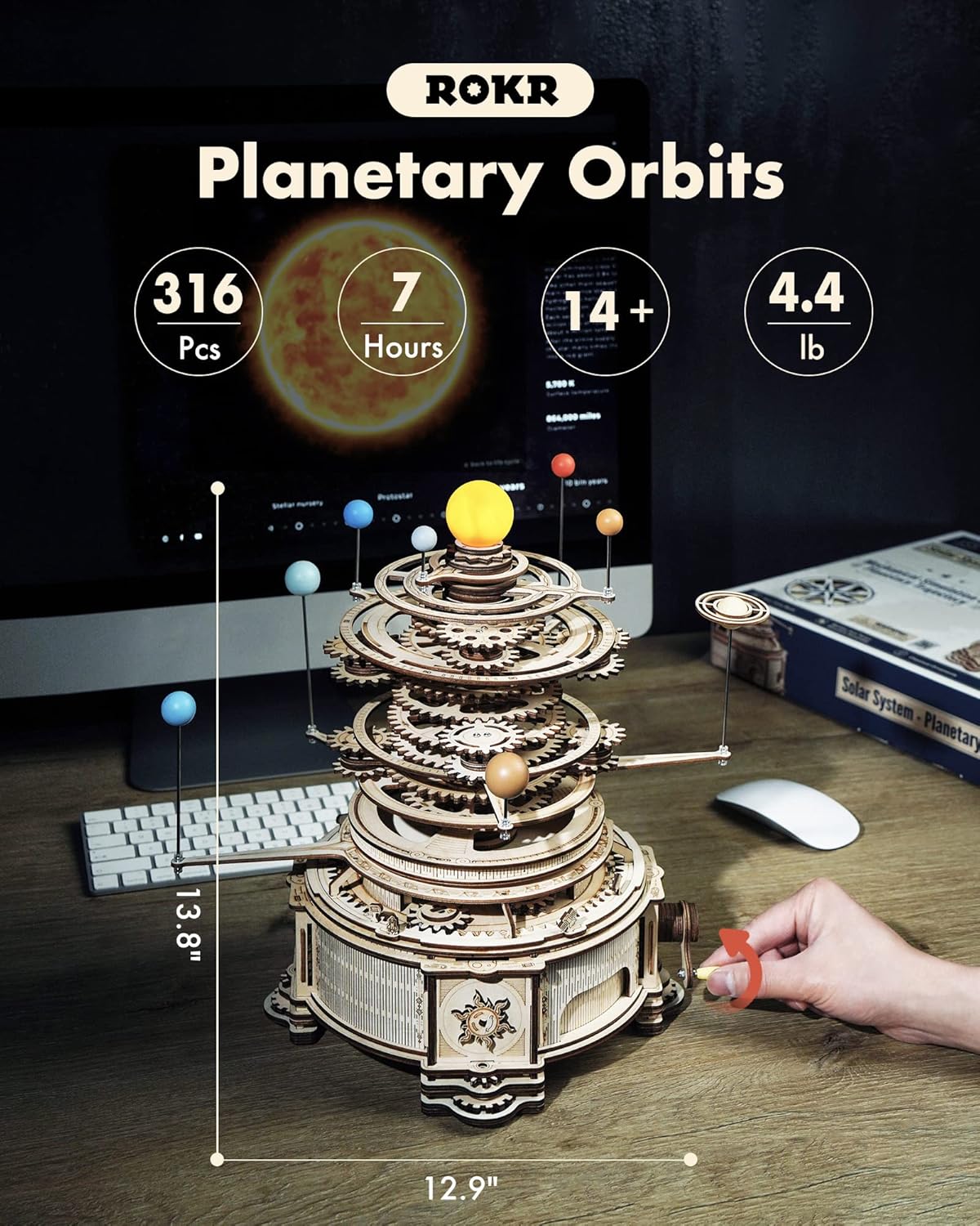 3D Wooden Puzzles for Adults-O - Solar System Orrery recensie en prijs