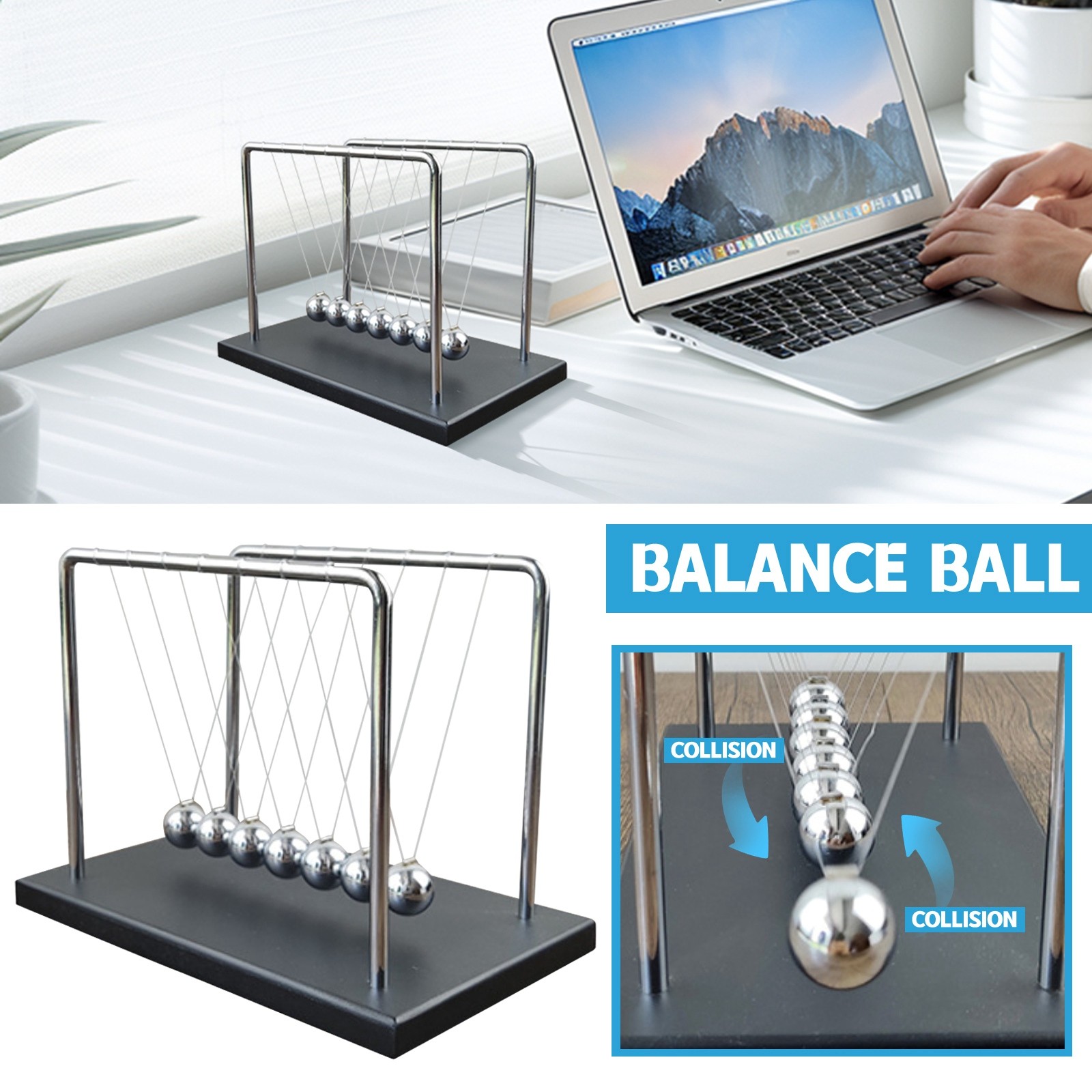7 Balls Mechanic Curve Newton  - Newton Cradle Large recensie en prijs