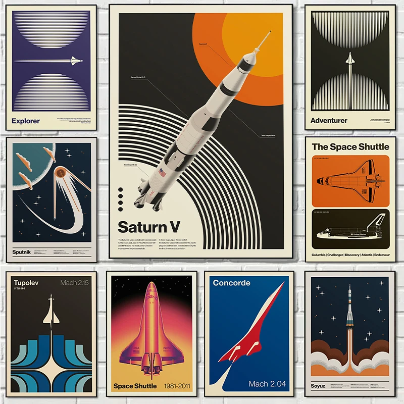 Retro Abstract Space Shuttle S - Star Map Poster recensie en prijs