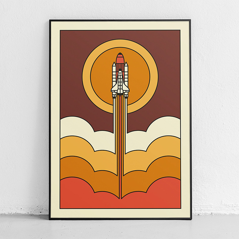 Retro Abstract Space Shuttle S - Star Map Poster recensie en prijs