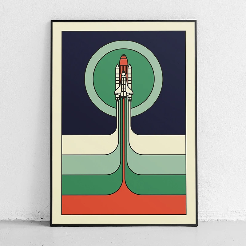 Retro Abstract Space Shuttle S - Star Map Poster recensie en prijs