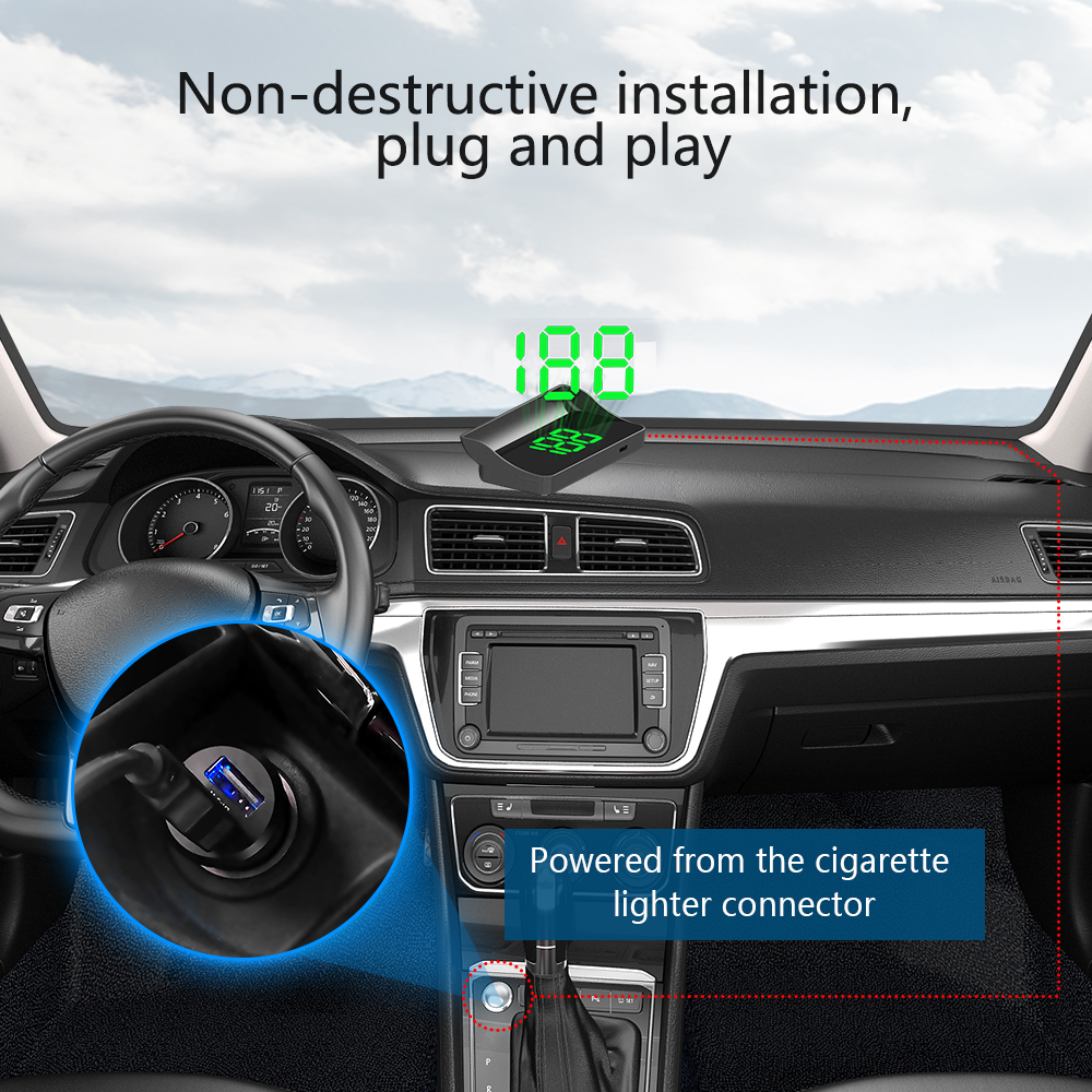 W1 Car HUD Head Up Display Win - Anemometer Wind Speed recensie en prijs