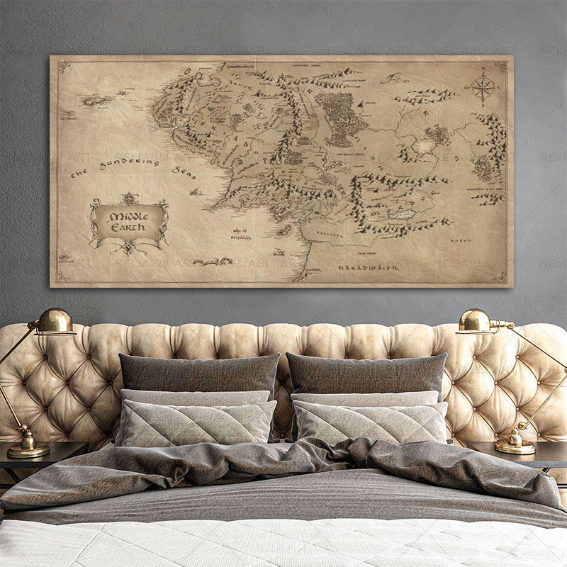 Retro The-Lord-of-Rings Map Po - Star Map Poster recensie en prijs