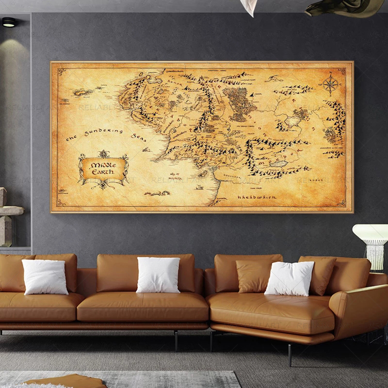 Retro The-Lord-of-Rings Map Po - Star Map Poster recensie en prijs