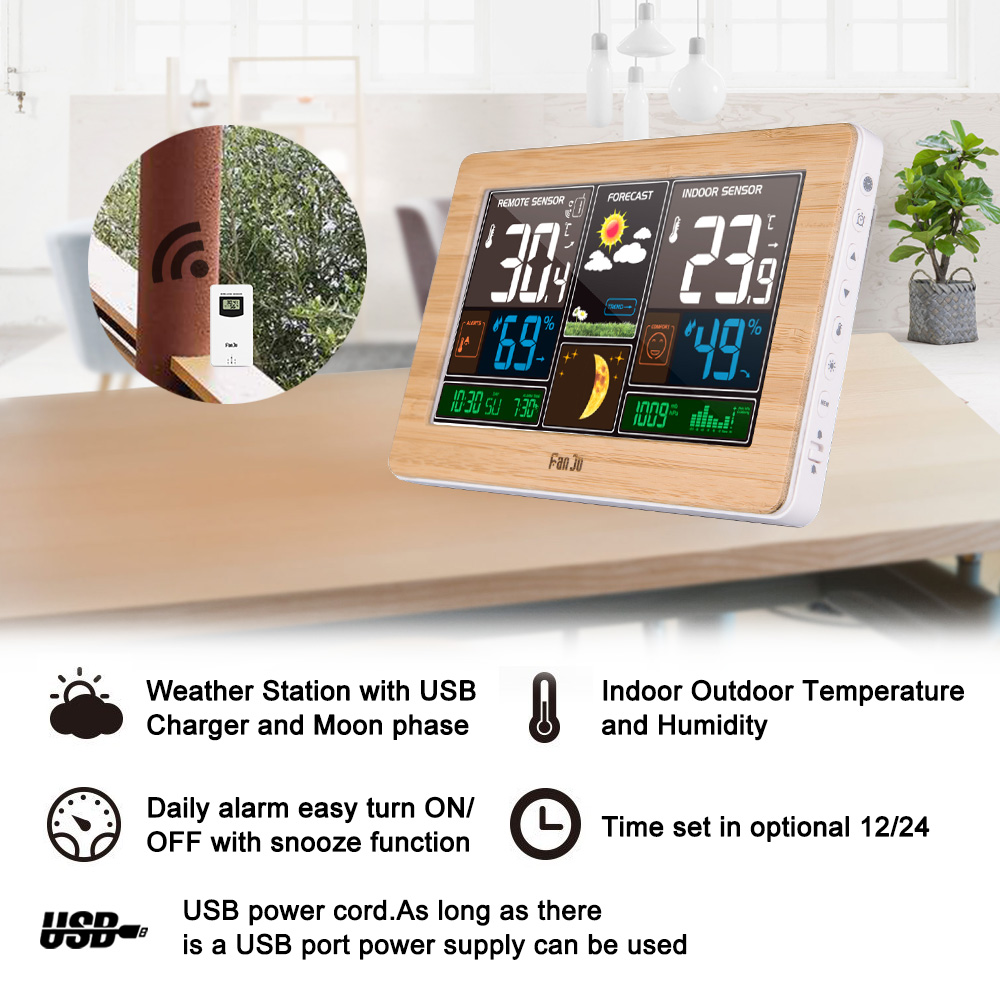FanJu FJ3378 Digital Alarm Clo - Weather Station Indoor recensie en prijs